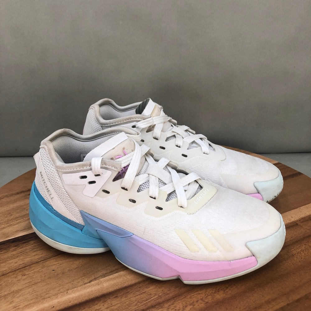 Adidas DON Issue 4 Donovan Mitchell White Multi Basketball Shoes Sneaker Youth 4